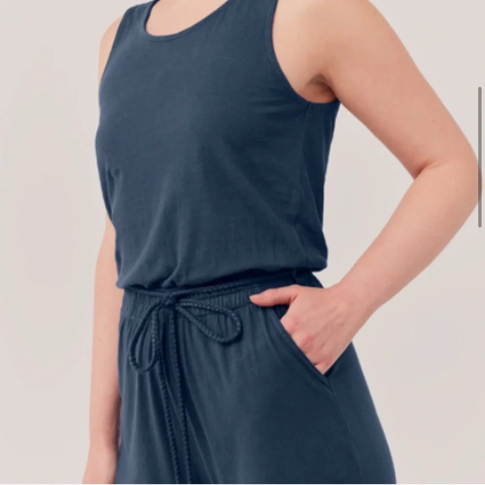 Pact French Black Organic Cotton Linen Jumpsuit - Picture 4 of 13